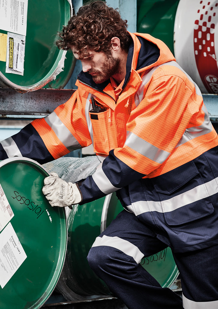 Mens Orange Flame Arc Rated Antistatic Waterproof Jacket - Simply Merchandise