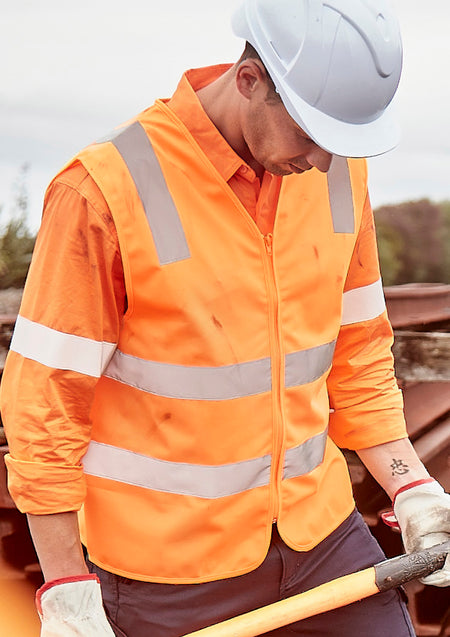 Unisex Hi Vis VIC Rail Zip Vest - Simply Merchandise