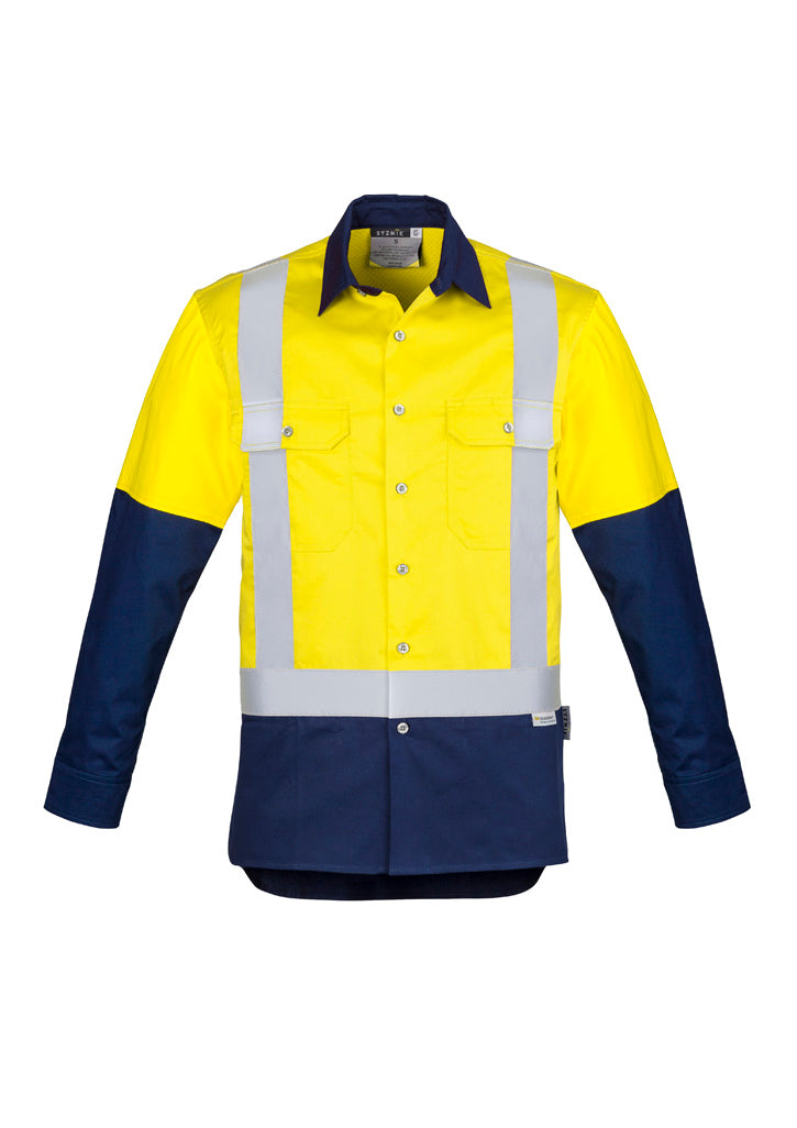 Mens Industrial Long Sleeve Shirt - Shoulder Taped with custom branded logo - Simply Merchandise