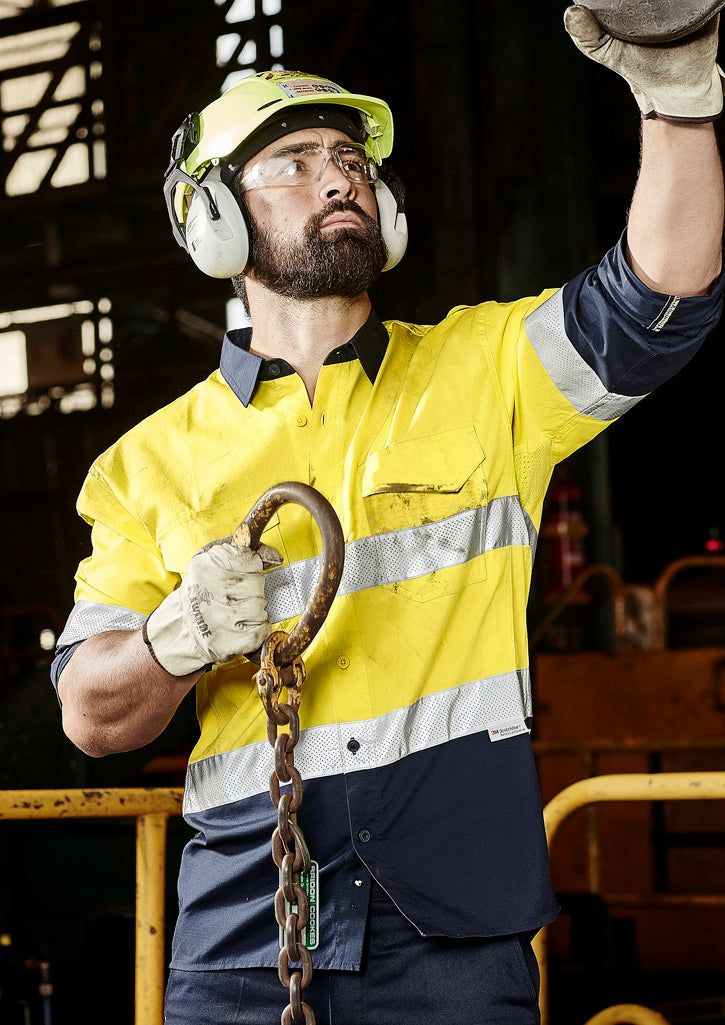 Mens Rugged Cooling Hi Vis Taped Long Sleeve Shirt with custom branded logo - Simply Merchandise