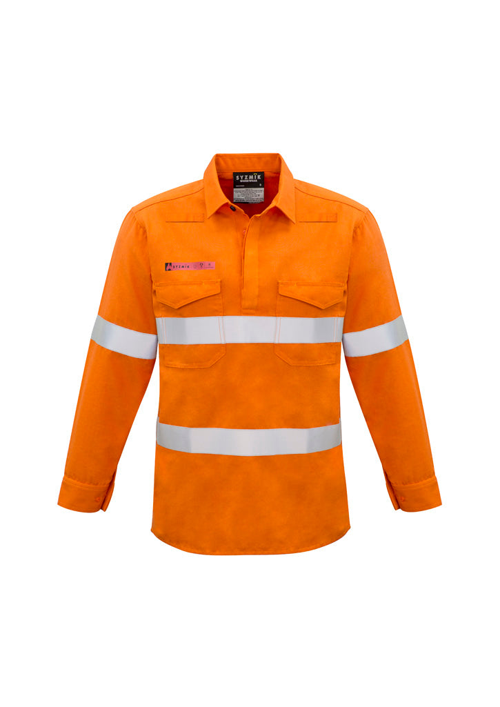 Mens FR Closed Front Hooped Taped Shirt with custom branded logo - Simply Merchandise