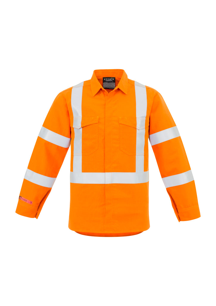 Mens Red Flame Hi Vis X Back Shirt with custom branded logo - Simply Merchandise