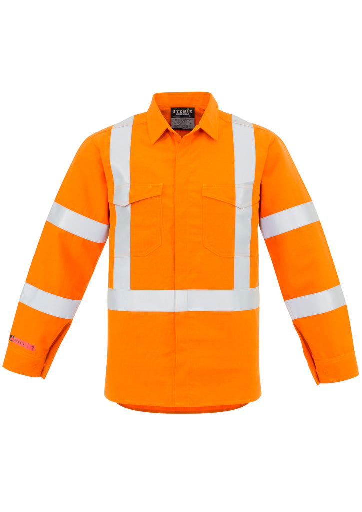 Mens Red Flame Hi Vis X Back Shirt with custom branded logo - Simply Merchandise