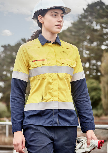 Womens Orange Flame Lightweight Ripstop Taped Shirt - Simply Merchandise
