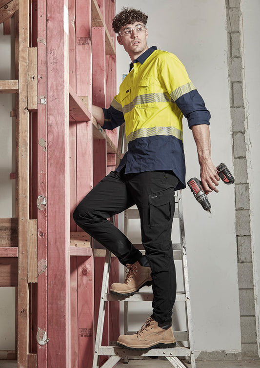 Mens Rugged Cooling Hi Vis Segmented Tape Long Sleeve Shirt - Simply Merchandise