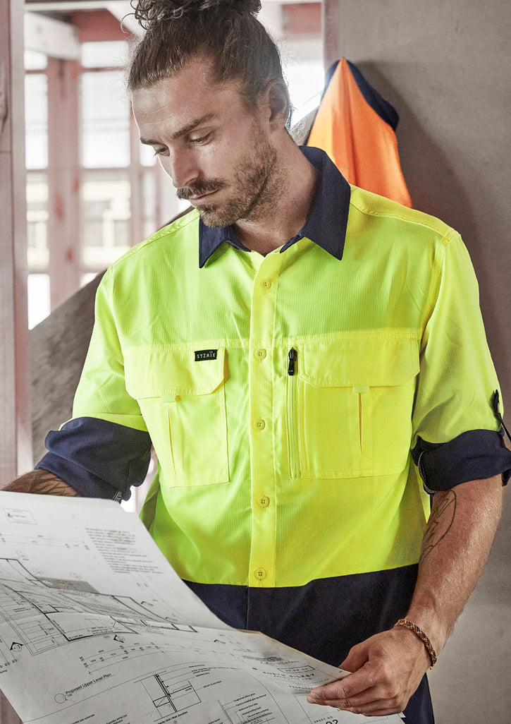 Mens Hi Vis Outdoor Long Sleeve Shirt - Simply Merchandise