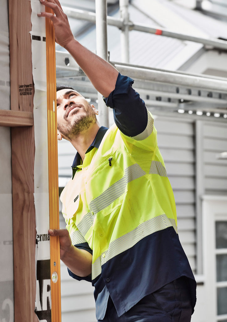 Mens Hi Vis Outdoor Segmented Tape Long Sleeve Shirt - Simply Merchandise