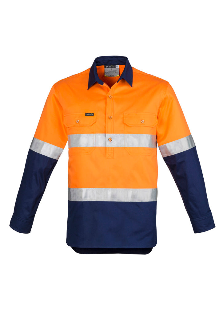 Mens Closed Front Long Sleeve Shirt - Hoop Taped - Simply Merchandise