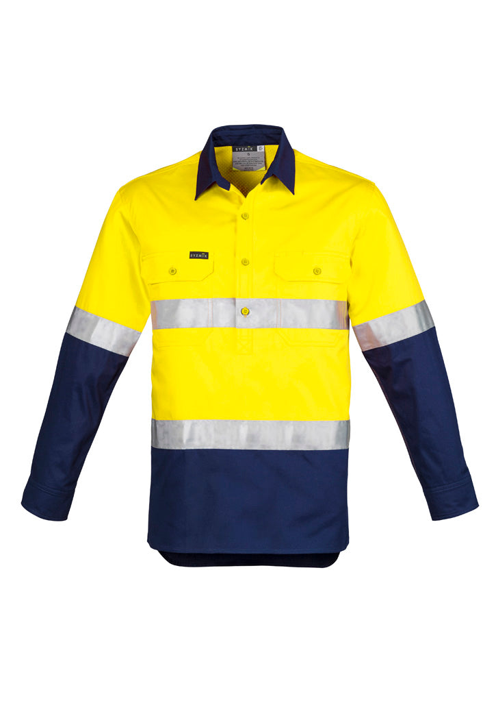 Mens Closed Front Long Sleeve Shirt - Hoop Taped - Simply Merchandise
