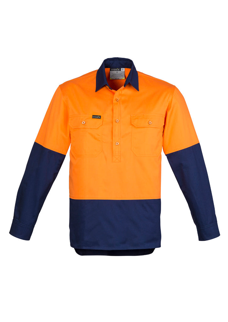 Mens Closed Front Long Sleeve Shirt - Simply Merchandise