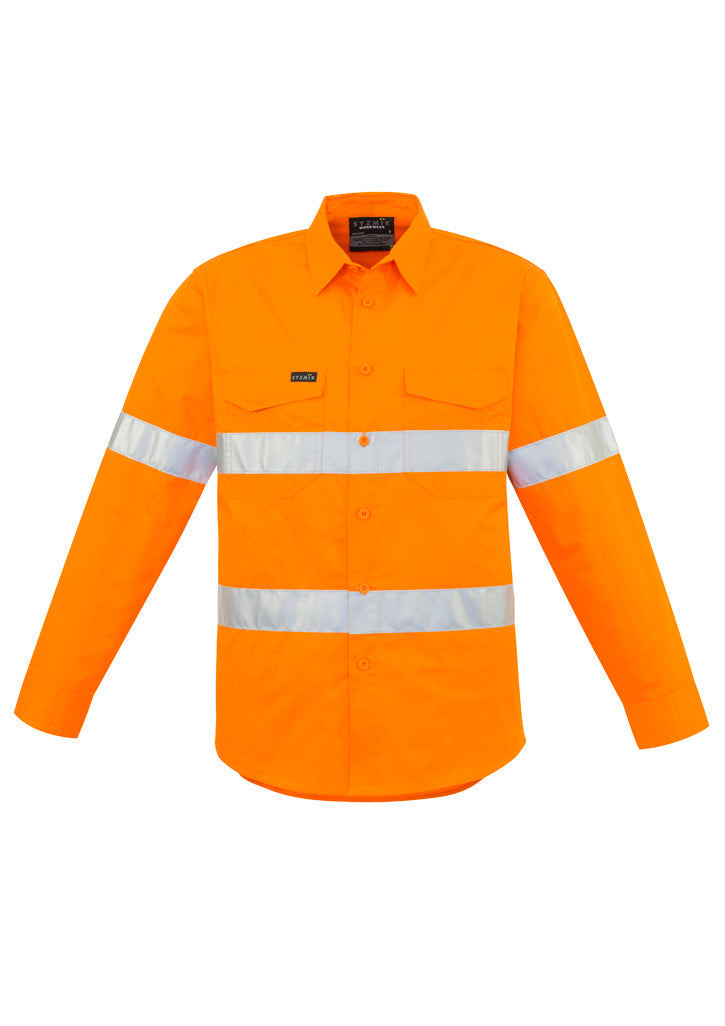 Mens Hi Vis Hoop Taped Long Sleeve Shirt - Simply Merchandise