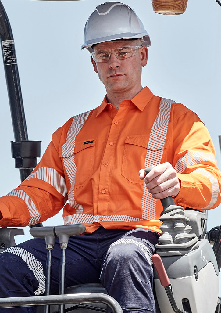 Mens Hi Vis X Back Shirt - Segmented Tape with custom branded logo - Simply Merchandise