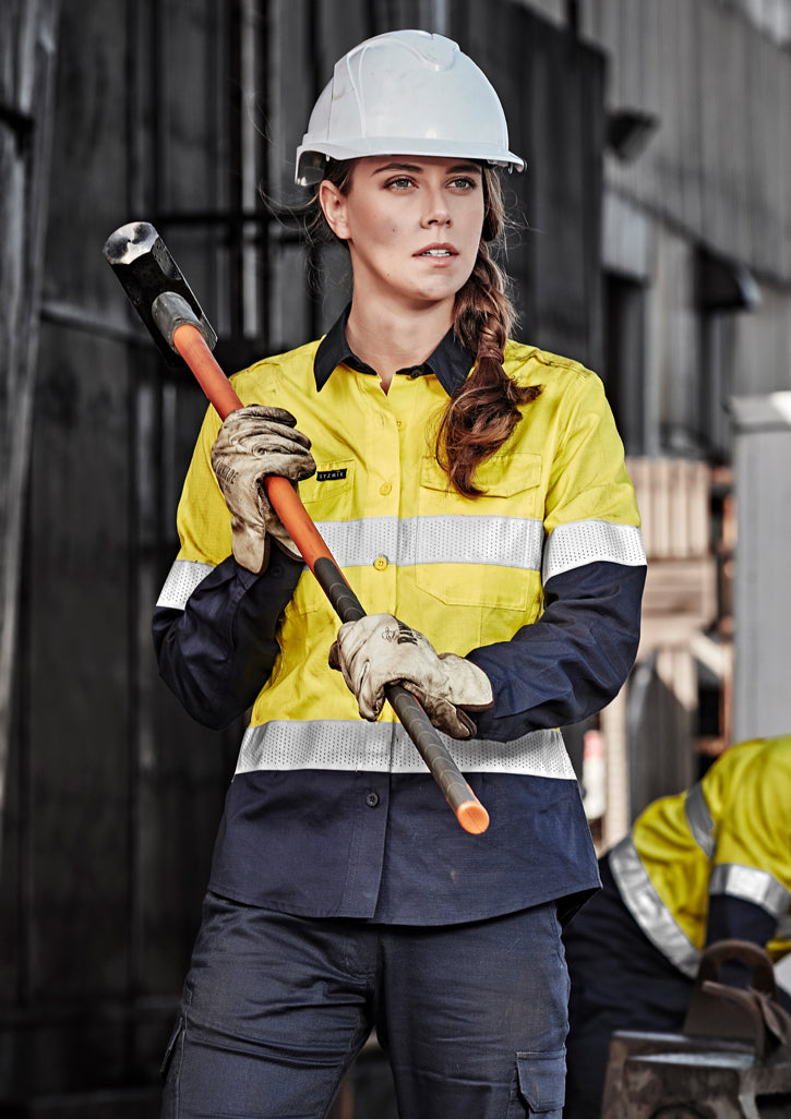 Womens Rugged Cooling Hi Vis Taped Long Sleeve Shirt - Simply Merchandise