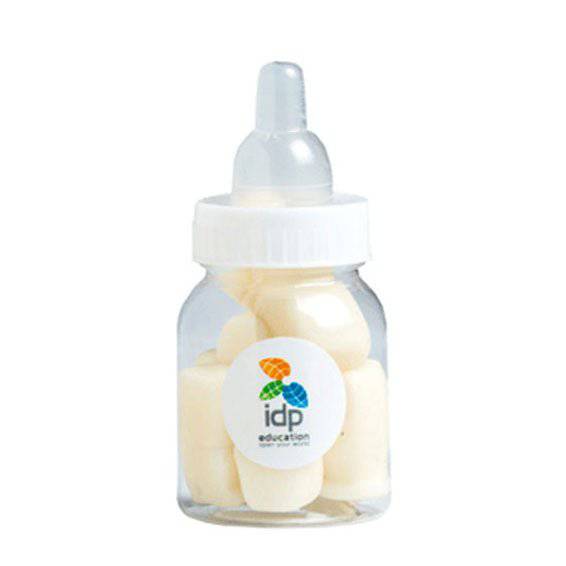 Baby Bottle Filled with Milk Bottles 30g with custom branded logo - Simply Merchandise