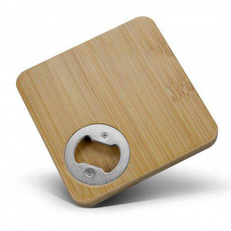 Bamboo Bottle Opener Coaster - Square - Simply Merchandise