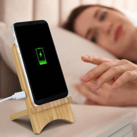 Bamboo Wireless Charging Stand - Simply Merchandise