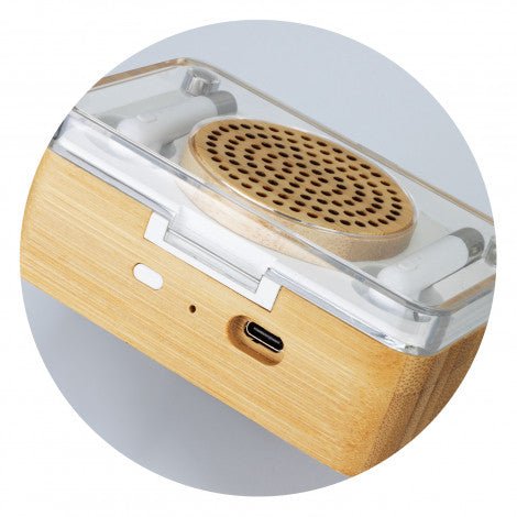 Bamboo Wireless Speaker & Earbud Set - Simply Merchandise