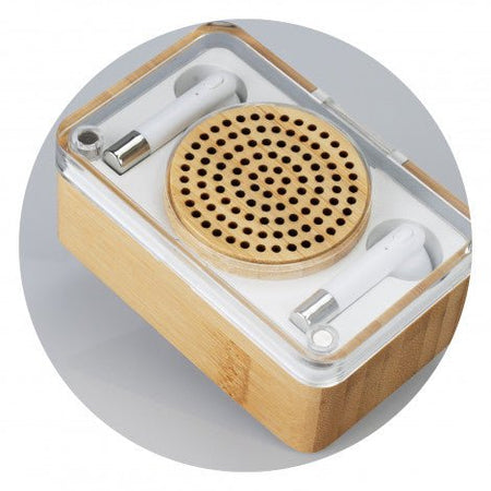 Bamboo Wireless Speaker & Earbud Set - Simply Merchandise