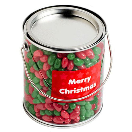 Big PVC Bucket filled with Christmas Jelly Beans 950G - Simply Merchandise