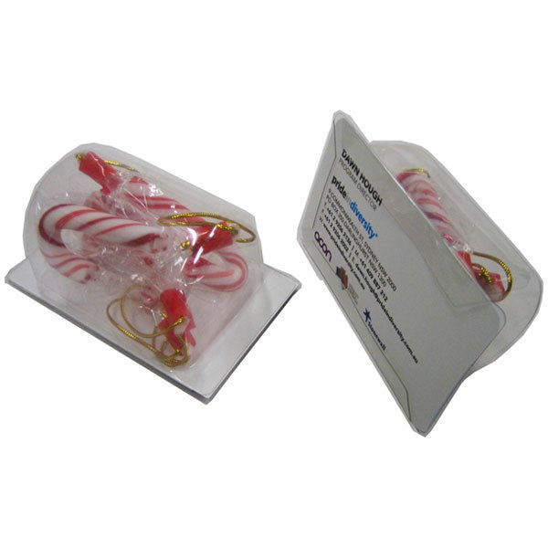 Biz Card Treats with Candy Canes x4 - Simply Merchandise