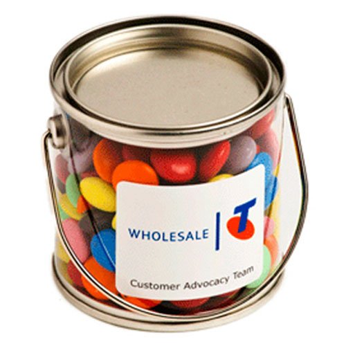 Branded Bucket with Sticker - 170g Choc Beans - Simply Merchandise