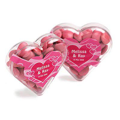 Branded Heart with Sticker / Mixed or Corporate Coloured Choc Beans - Simply Merchandise