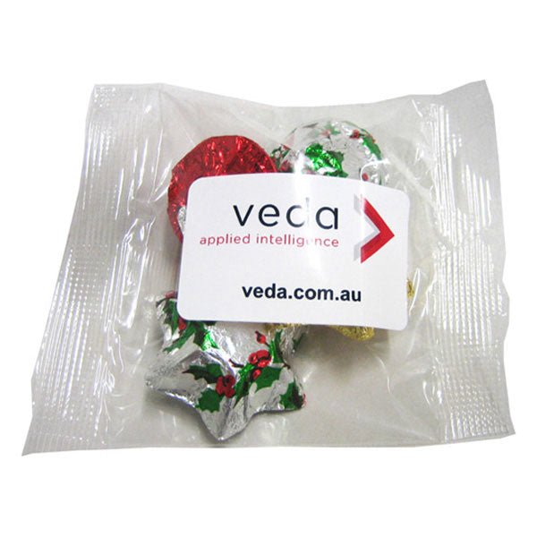 Cello Bag filled with Christmas Chocolates 30g - Simply Merchandise