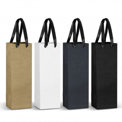 Champagne Ribbon Handle Paper Bag - Simply Merchandise