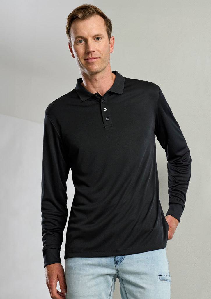 Mens Action Long Sleeve Polo with custom branded logo - Simply Merchandise