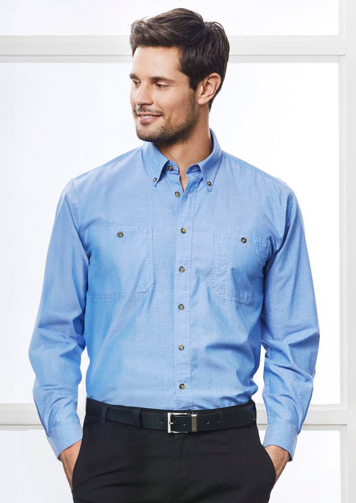Mens Chambray Long Sleeve Shirt - Simply Merchandise