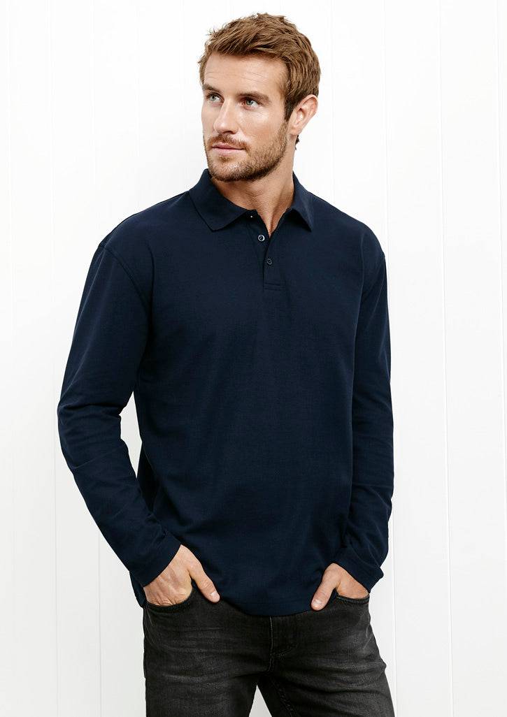Mens Crew Long Sleeve Polo - Simply Merchandise