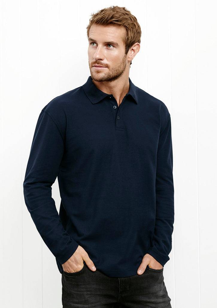 Mens Crew Long Sleeve Polo - Simply Merchandise