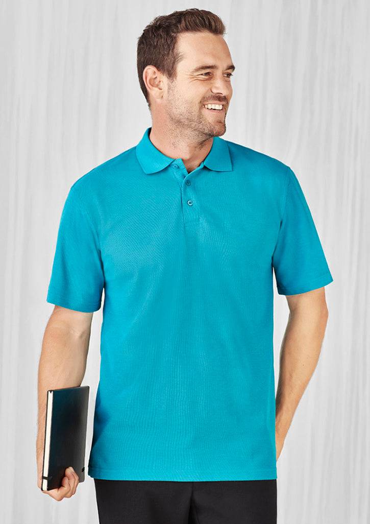 Mens Crew Short Sleeve Polo with custom branded logo - Simply Merchandise
