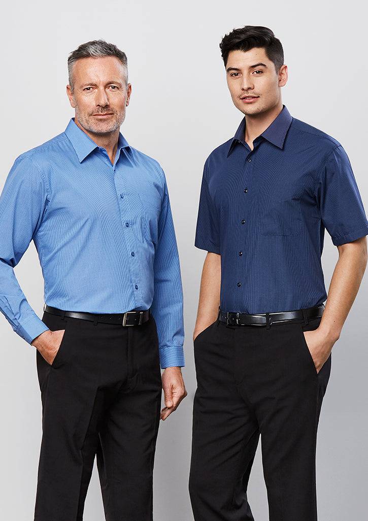 Mens Micro Check Short Sleeve Shirt - Simply Merchandise