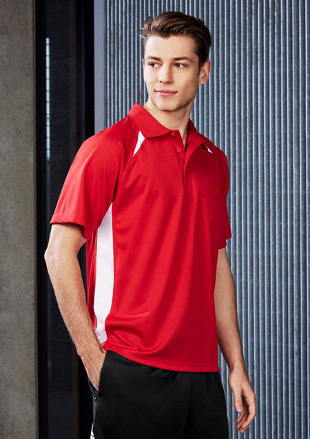 Mens Splice Short Sleeve Polo - Simply Merchandise