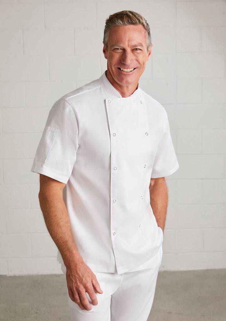 Mens Zest Short Sleeve Chef Jacket with custom branded logo - Simply Merchandise
