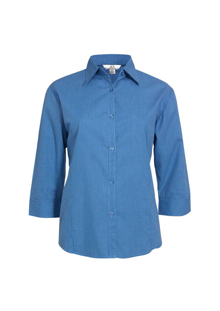Womens Micro Check 3/4 Sleeve Shirt - Simply Merchandise